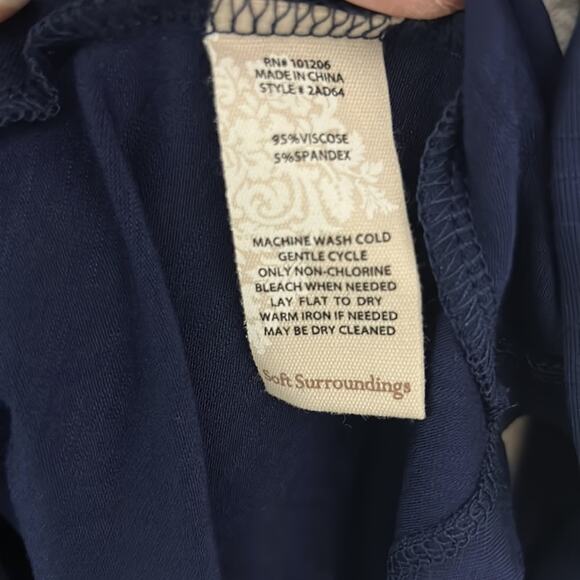 Soft Surroundings Perfect A-Line swing Top Navy size xs NWOT - Picture 5 of 6